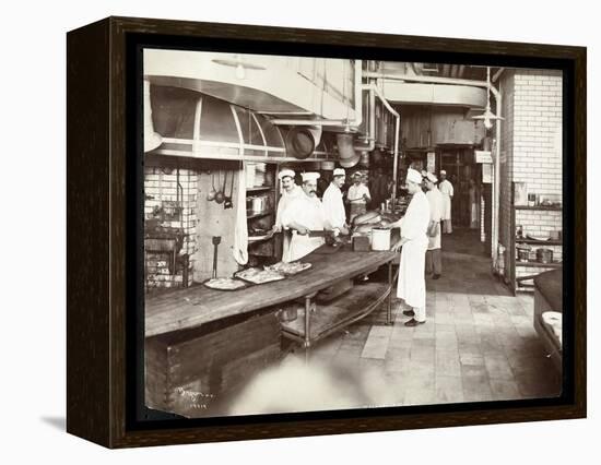 Cooks Working in the Kitchen of the Waldorf Astoria Hotel at 34th Street an-Byron Company-Framed Premier Image Canvas