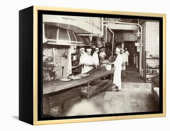 Cooks Working in the Kitchen of the Waldorf Astoria Hotel at 34th Street an-Byron Company-Framed Premier Image Canvas