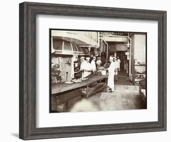 Cooks Working in the Kitchen of the Waldorf Astoria Hotel at 34th Street an-Byron Company-Framed Giclee Print