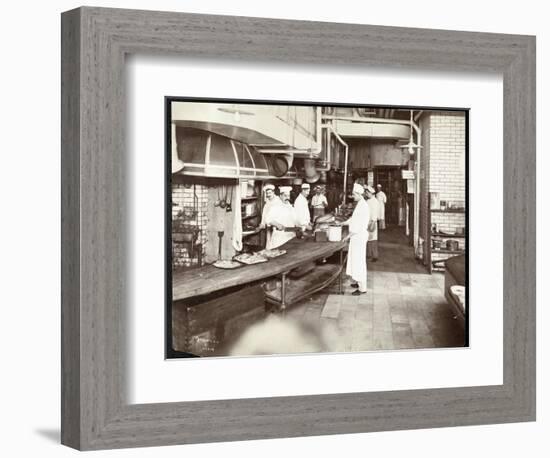 Cooks Working in the Kitchen of the Waldorf Astoria Hotel at 34th Street an-Byron Company-Framed Giclee Print