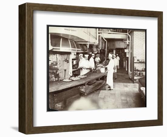 Cooks Working in the Kitchen of the Waldorf Astoria Hotel at 34th Street an-Byron Company-Framed Giclee Print