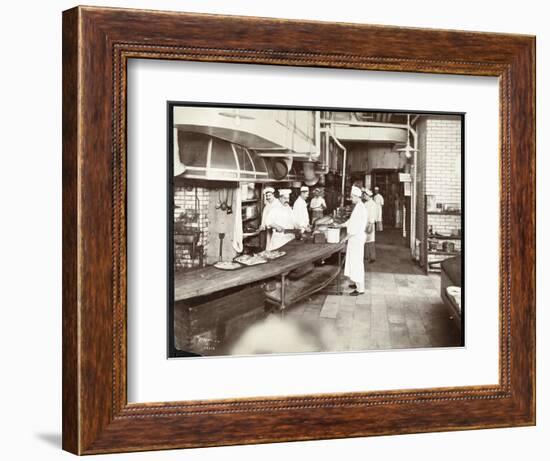 Cooks Working in the Kitchen of the Waldorf Astoria Hotel at 34th Street an-Byron Company-Framed Giclee Print