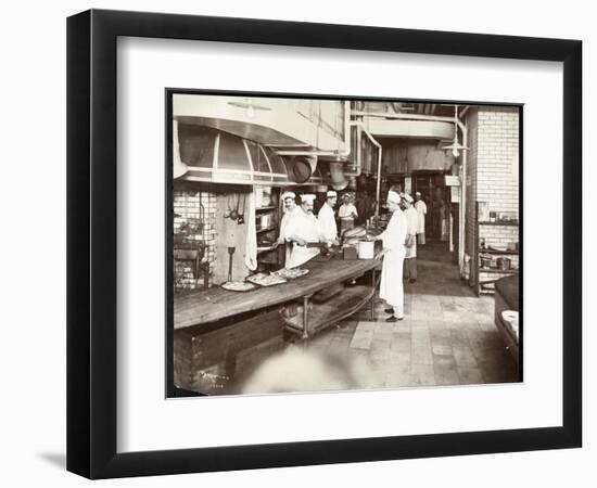 Cooks Working in the Kitchen of the Waldorf Astoria Hotel at 34th Street an-Byron Company-Framed Giclee Print