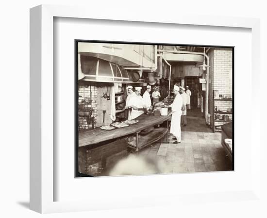 Cooks Working in the Kitchen of the Waldorf Astoria Hotel at 34th Street an-Byron Company-Framed Giclee Print