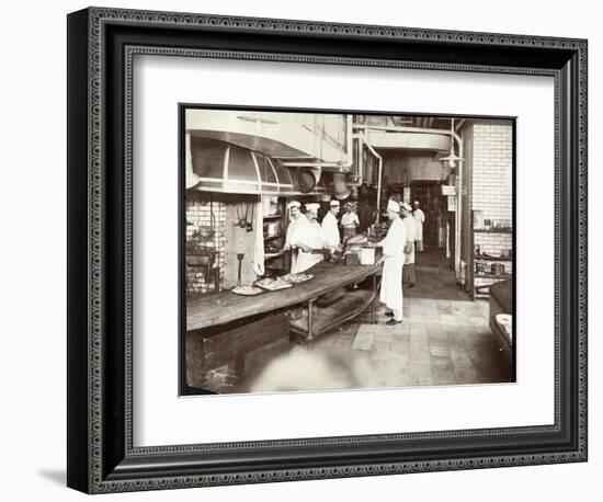 Cooks Working in the Kitchen of the Waldorf Astoria Hotel at 34th Street an-Byron Company-Framed Giclee Print