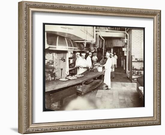 Cooks Working in the Kitchen of the Waldorf Astoria Hotel at 34th Street an-Byron Company-Framed Giclee Print