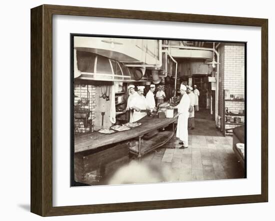 Cooks Working in the Kitchen of the Waldorf Astoria Hotel at 34th Street an-Byron Company-Framed Giclee Print