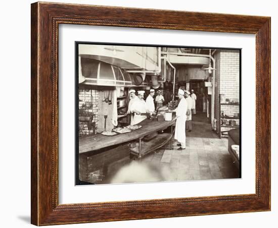 Cooks Working in the Kitchen of the Waldorf Astoria Hotel at 34th Street an-Byron Company-Framed Giclee Print