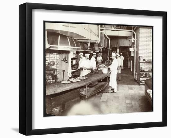 Cooks Working in the Kitchen of the Waldorf Astoria Hotel at 34th Street an-Byron Company-Framed Giclee Print