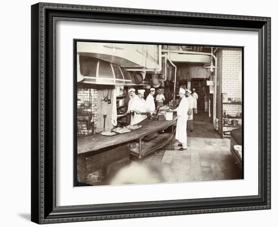 Cooks Working in the Kitchen of the Waldorf Astoria Hotel at 34th Street an-Byron Company-Framed Giclee Print