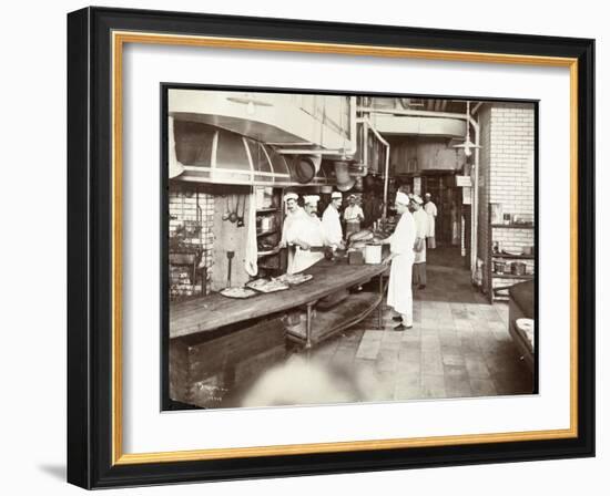 Cooks Working in the Kitchen of the Waldorf Astoria Hotel at 34th Street an-Byron Company-Framed Giclee Print