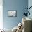 Cool Blue Field-null-Framed Stretched Canvas displayed on a wall