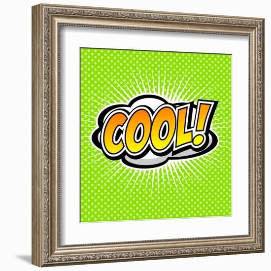 Cool! Comic Speech Bubble, Cartoon-jirawatp-Framed Art Print