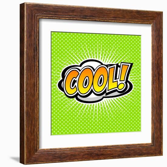 Cool! Comic Speech Bubble, Cartoon-jirawatp-Framed Art Print