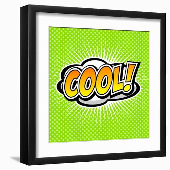 Cool! Comic Speech Bubble, Cartoon-jirawatp-Framed Art Print