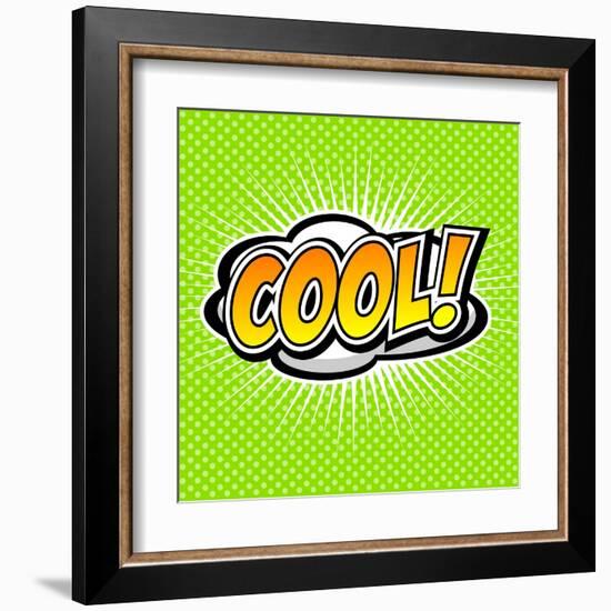 Cool! Comic Speech Bubble, Cartoon-jirawatp-Framed Art Print