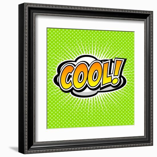 Cool! Comic Speech Bubble, Cartoon-jirawatp-Framed Art Print