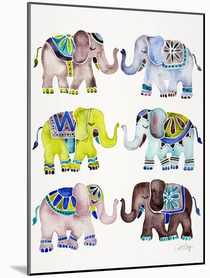 Cool Elephants-Cat Coquillette-Mounted Art Print