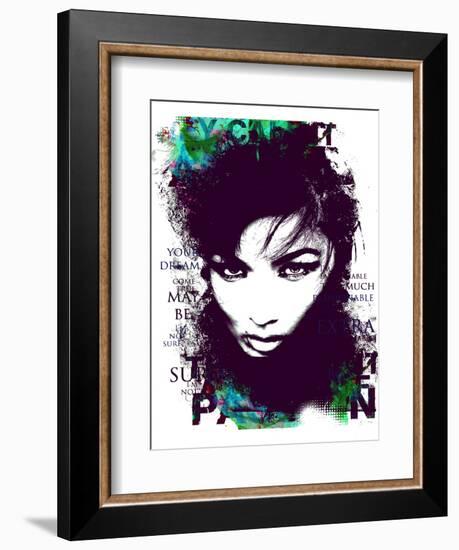 Cool Female Model Face with Decorative Elements-A Frants-Framed Art Print