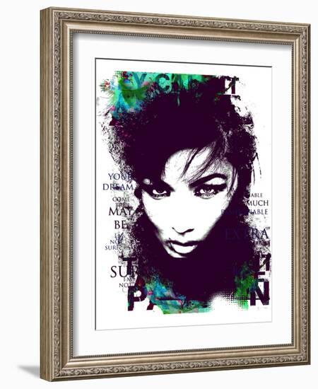 Cool Female Model Face with Decorative Elements-A Frants-Framed Art Print