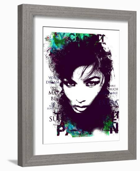 Cool Female Model Face with Decorative Elements-A Frants-Framed Art Print