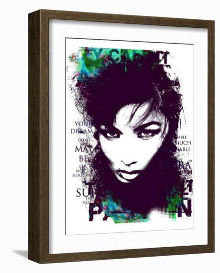 Cool Female Model Face with Decorative Elements-A Frants-Framed Art Print