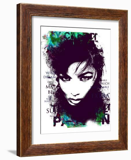 Cool Female Model Face with Decorative Elements-A Frants-Framed Art Print