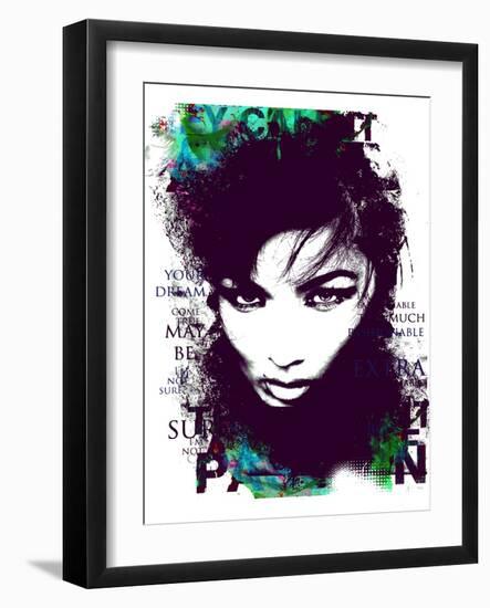 Cool Female Model Face with Decorative Elements-A Frants-Framed Art Print