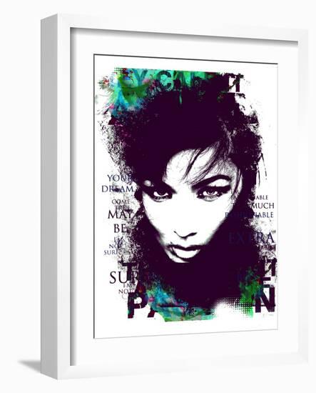 Cool Female Model Face with Decorative Elements-A Frants-Framed Art Print
