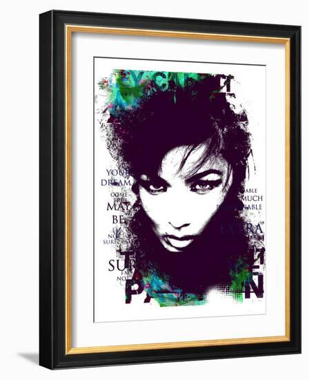 Cool Female Model Face with Decorative Elements-A Frants-Framed Art Print