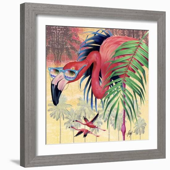 Cool Flamingoes-James Mazzotta-Framed Giclee Print