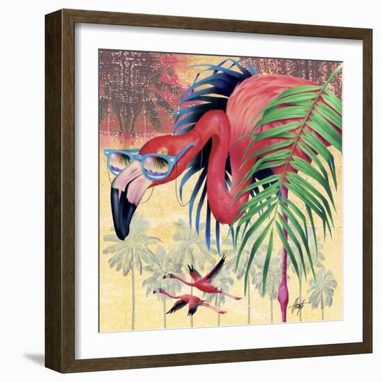 Cool Flamingoes-James Mazzotta-Framed Giclee Print