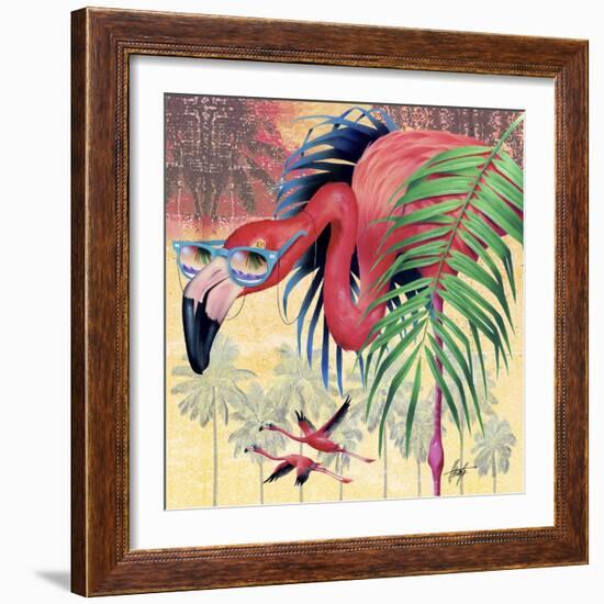 Cool Flamingoes-James Mazzotta-Framed Giclee Print