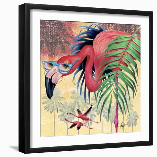 Cool Flamingoes-James Mazzotta-Framed Giclee Print