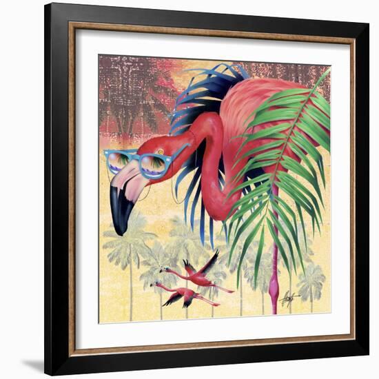 Cool Flamingoes-James Mazzotta-Framed Giclee Print