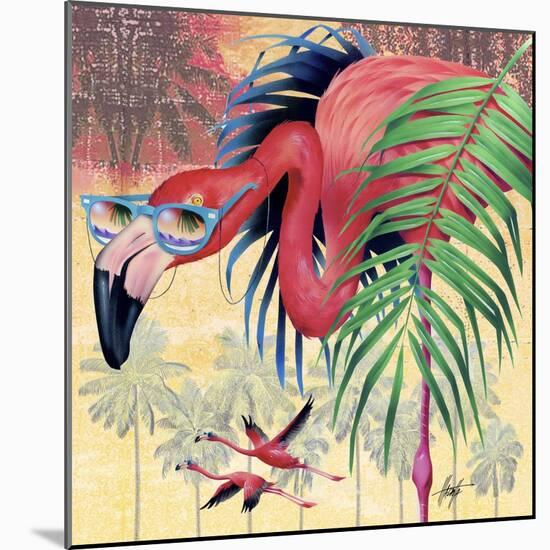 Cool Flamingoes-James Mazzotta-Mounted Giclee Print