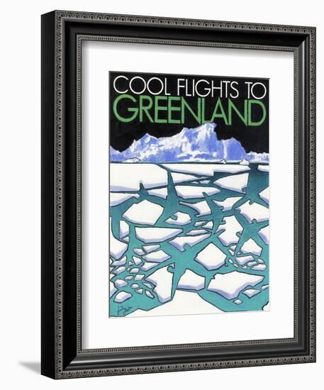 Cool flights to Groenland-Jean Pierre Got-Framed Art Print