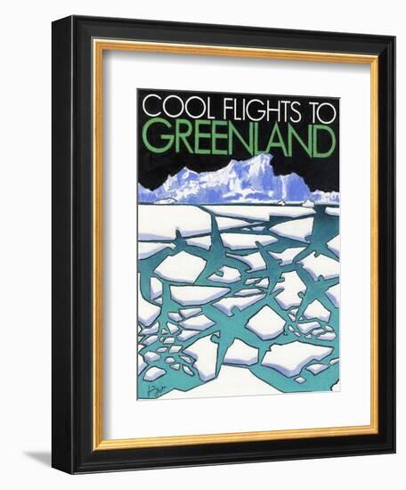 Cool flights to Groenland-Jean Pierre Got-Framed Art Print