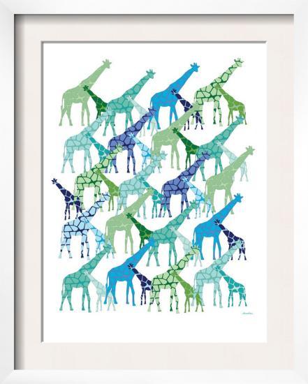 Cool Giraffe Pattern-Avalisa-Framed Art Print