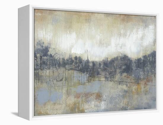 Cool Grey Horizon I-Jennifer Goldberger-Framed Stretched Canvas