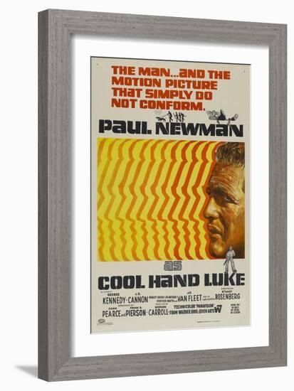 Cool Hand Luke, Australian Movie Poster, 1967-null-Framed Art Print