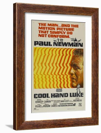 Cool Hand Luke, Australian Movie Poster, 1967-null-Framed Art Print