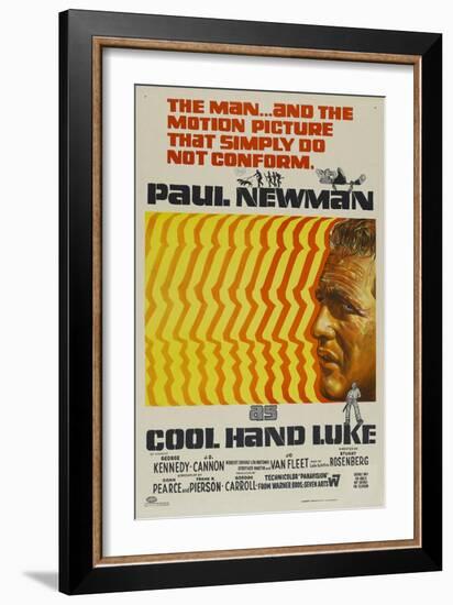 Cool Hand Luke, Australian Movie Poster, 1967-null-Framed Art Print