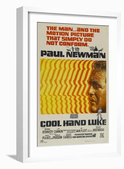 Cool Hand Luke, Australian Movie Poster, 1967-null-Framed Premium Giclee Print