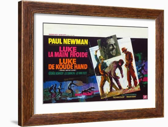 Cool Hand Luke, Belgian Movie Poster, 1967-null-Framed Art Print