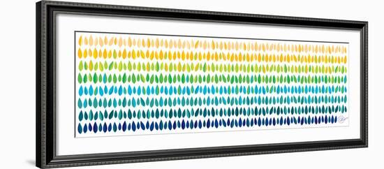 Cool Leaves - Blue and Green-Dominique Vari-Framed Art Print