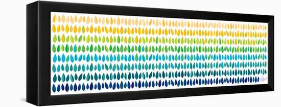 Cool Leaves - Blue and Green-Dominique Vari-Framed Stretched Canvas