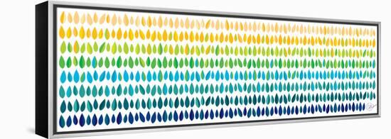 Cool Leaves - Blue and Green-Dominique Vari-Framed Stretched Canvas