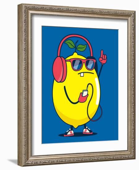 Cool Lemon Character Vector Design for Kids Tee Shirt-braingraph-Framed Art Print