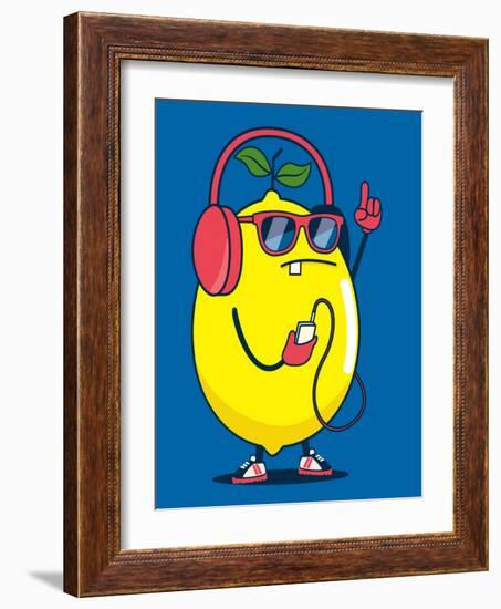 Cool Lemon Character Vector Design for Kids Tee Shirt-braingraph-Framed Art Print